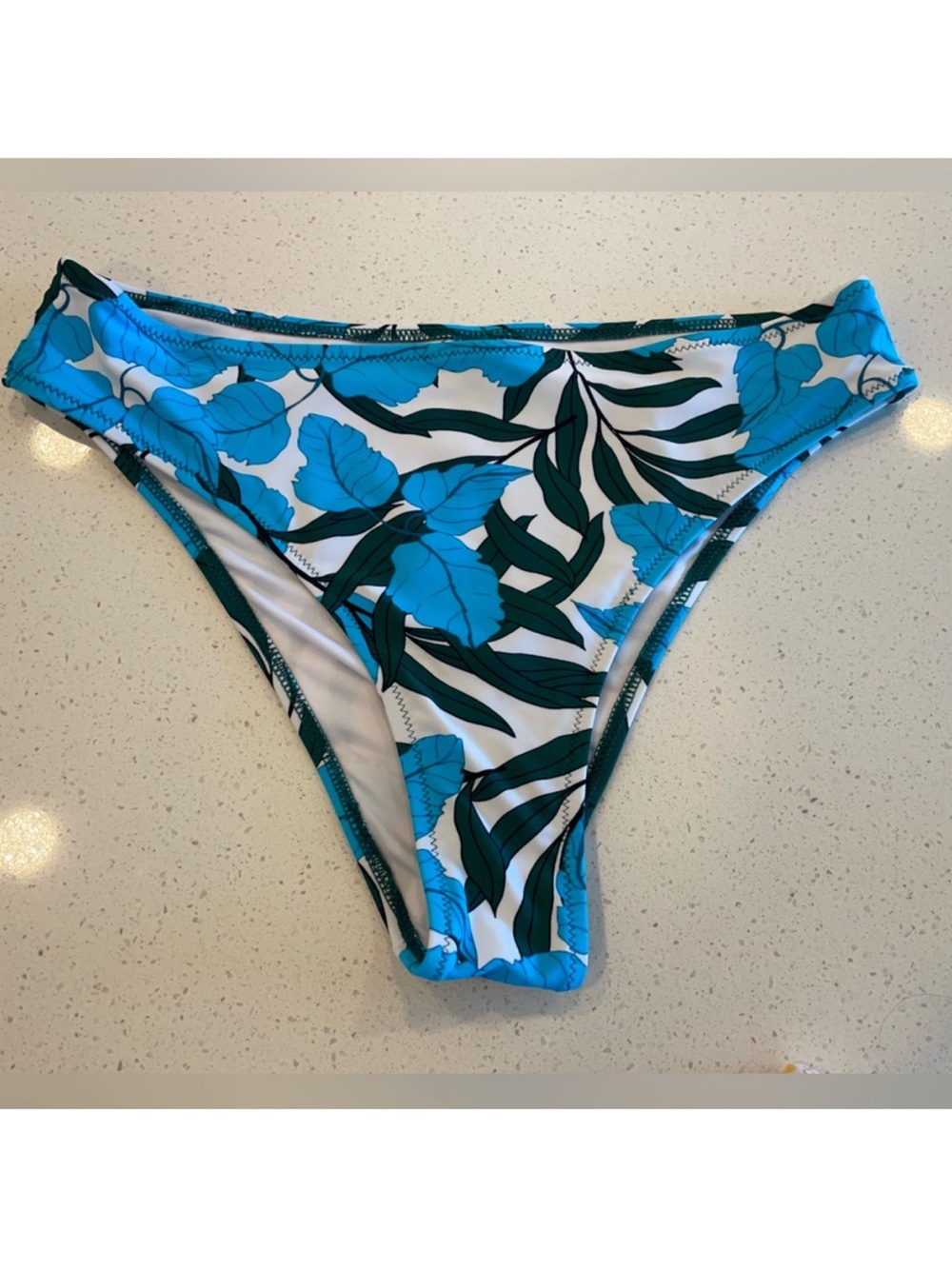 Never Worn! Cupshe Green & Blue Leafy Tropical Bikini Bottoms